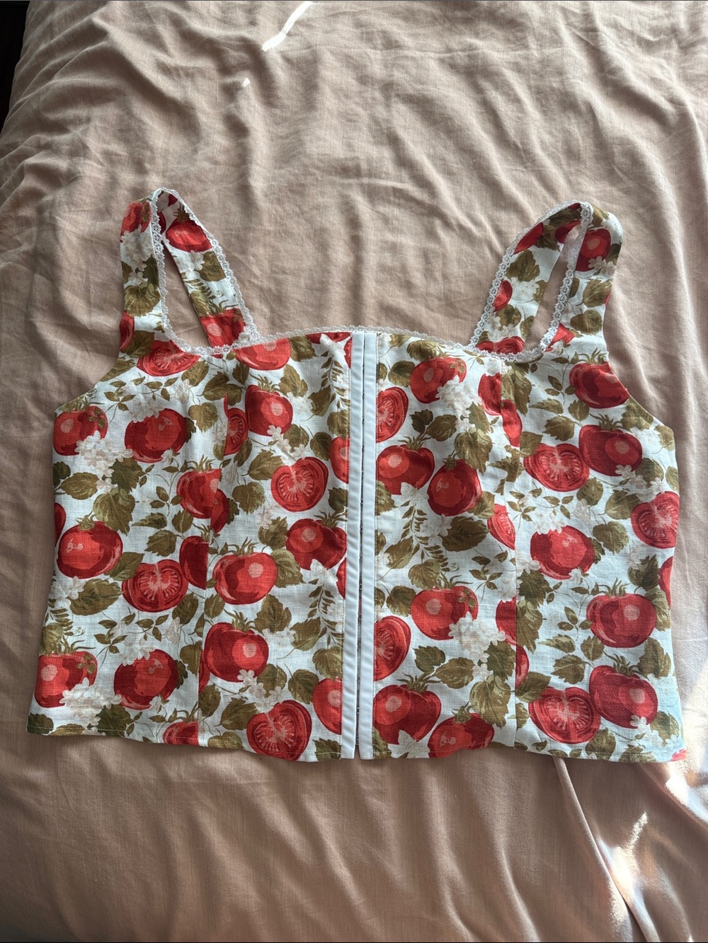 Reformation Tagliatelle Tomato Linen Top Sz 18